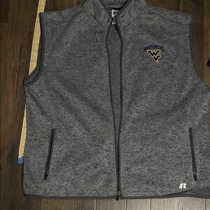 Russell Athletic Charcoal Vest with West Virginia Embroidered Logo